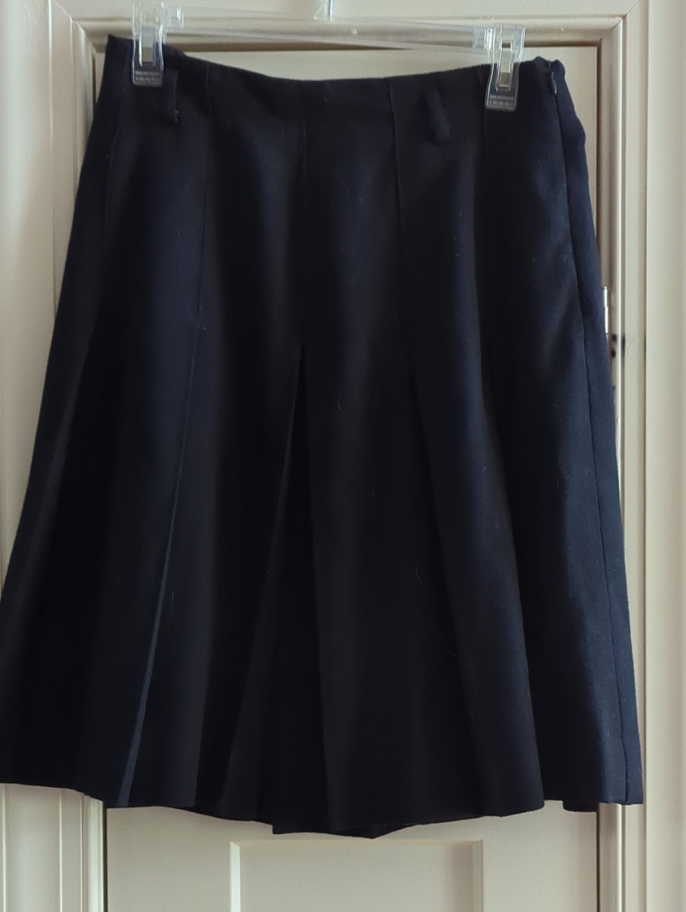 Jones New York Dark Blue A-Line Pleated Skirt